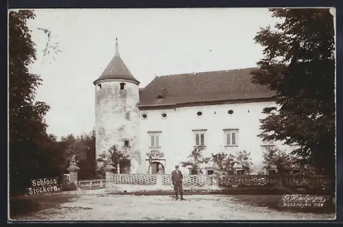 AK Stockern / N.Oe., Schloss Stockern, Teilansicht mit Turm