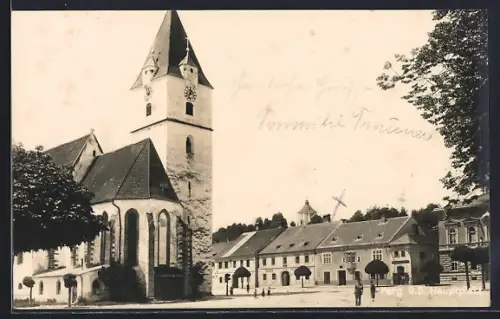 AK Perg, Hauptplatz mit Kirche