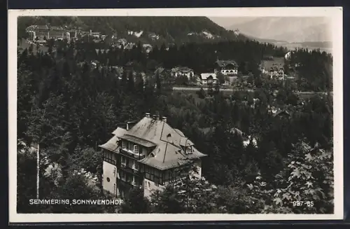 AK Semmering, Blick auf das Gasthaus Sonnwendhof