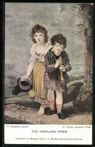 Künstler-AK H. Singleton: The Highland Piper