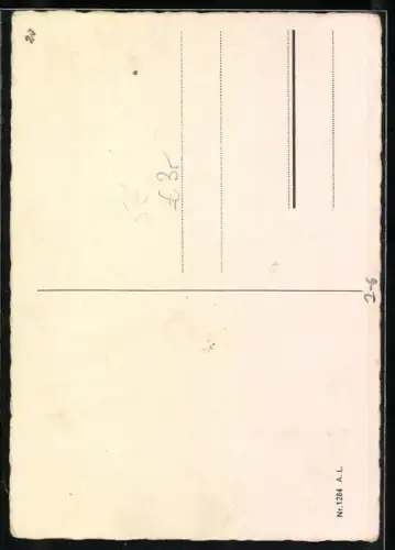 Künstler-AK Mann kniet vor seiner Geliebten, Briefmarkensprache