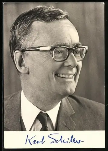 AK Portrait von Prof. Dr. Karl Schiller, MdB, Bundesminister für Wirtschaft, Mitglied des SPD-Präsidiums