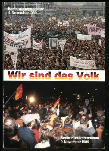 AK Berlin, Alexanderplatz und Kurfürstendamm 1989, Wir sind das Volk