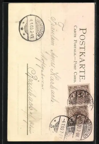 Sonnenschein-AK Hütte mit Sonnenschein über See im Herbst