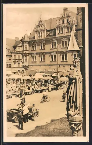 AK Coburg, Blick zum Marktplatz