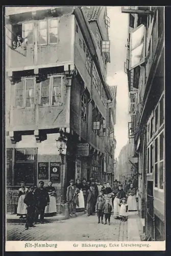 AK Alt-Hamburg, Gr. Bäckergang Ecke Lieschengang