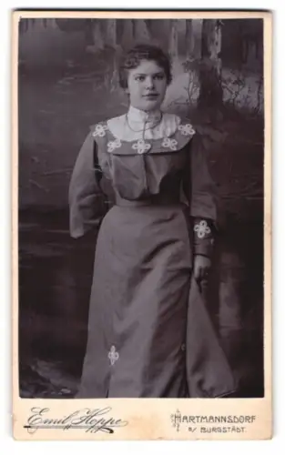 Fotografie Emil Hoppe, Hartmannsdorf, Elegante Dame im Porträt