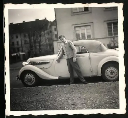 Fotografie Auto BMW 328 Cabrio, Bursche nebst Roadster Sportwagen