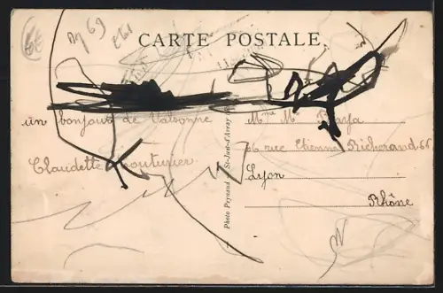 AK Valsonne /Rhône, Café de la Poste et Transports en face de l`épicerie