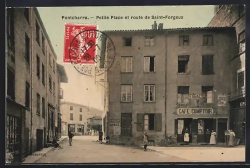 AK Pontcharra, Petite Place et route de Saint-Forgeux, Café Comptoir et commerces adjacents