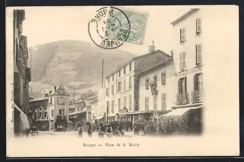 AK Beaujeu, Place de la Mairie