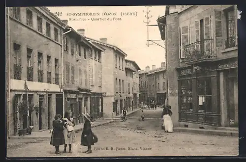 AK St-Symphorien-d`Ozon /Isère, Grand`rue, Quartier du Pont