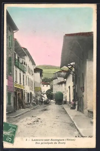 AK Lamure-sur-Azergues /Rhône, Rue principale du Bourg