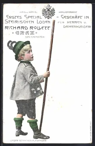 AK Graz, Erstes Special-Geschäft in Steirischen Edelweiss-Loden Richard Rollett