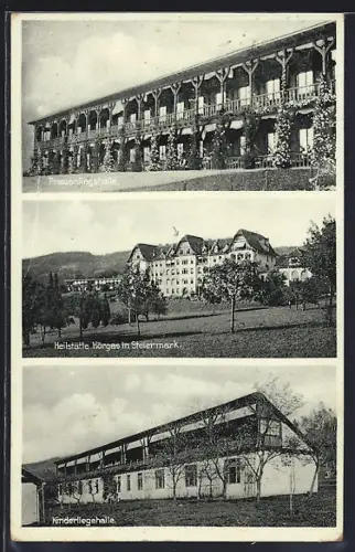 AK Hörgas, Heilstätte, Kinder- u. Frauenliegehallen, Gesamtansicht