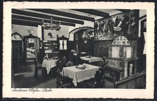 AK Mürzzuschlag, Hotel Sandwirt, Andreas Hofer-Stube, Innenansicht