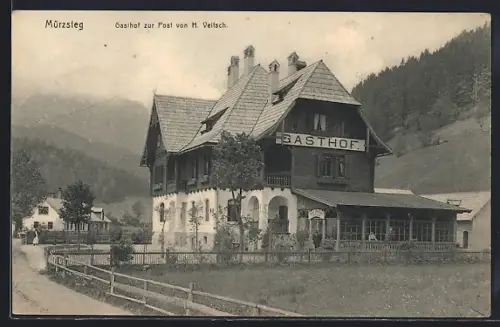 AK Mürzsteg, Gasthof zur Post von H. Veitsch