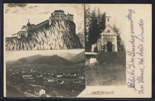 AK Langenwang, Kapelle, Burg, Gesamtansicht