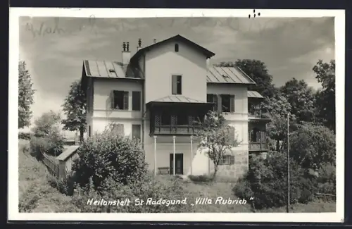 AK St. Radegund, Heilanstalt Villa Rubrich mit Garten
