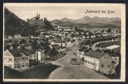 Künstler-AK Judendorf, Teilansicht mit Strassenpartie