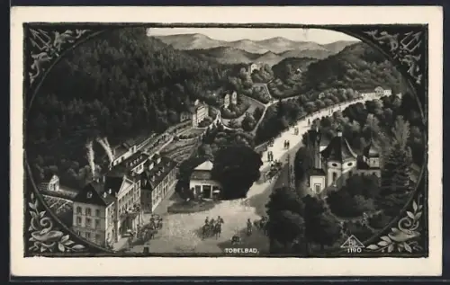 AK Tobelbad, Ortsansicht aus der Vogelschau