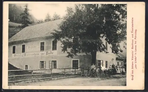 AK Lanau bei Mürzsteg, Gasthaus Zur Linde von Johann Vidamitz