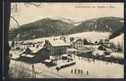 AK Kapellen a. Mürz, Eisschützenheil im Winter