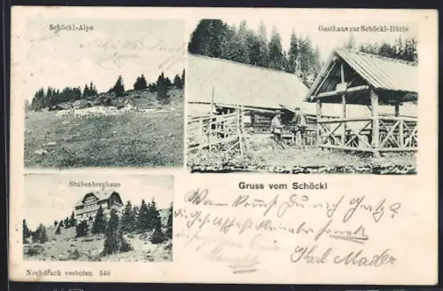 AK Radegund, Gasthaus zur Schöckl-Hütte, Stubenberghaus, Schöckl-Alpe