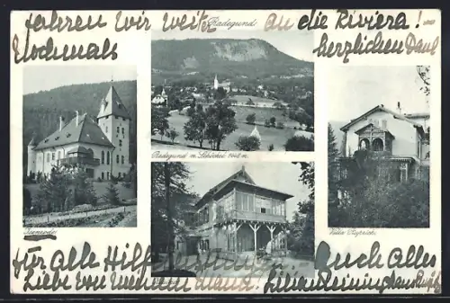 AK Radegund, Villa Ruprick, Isenrode, Kasino, Ortsansicht