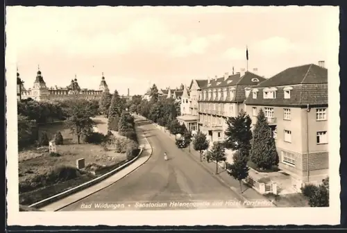 AK Bad Wildungen, Sanatorium Helenenquelle und Hotel Fürstenhof
