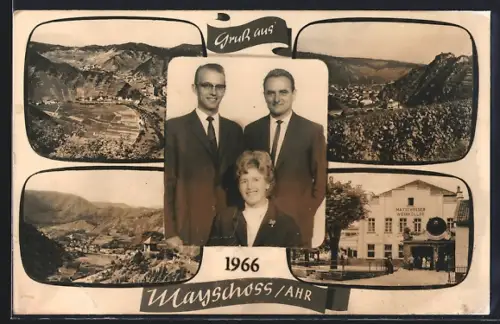 AK Mayschoss /Ahr, Weinberge, Ortsansicht, Mayschosser Winzerverein, 1966