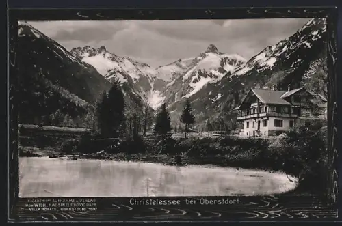 AK Christlessee bei Oberstdorf, See, Gebirge, Villa