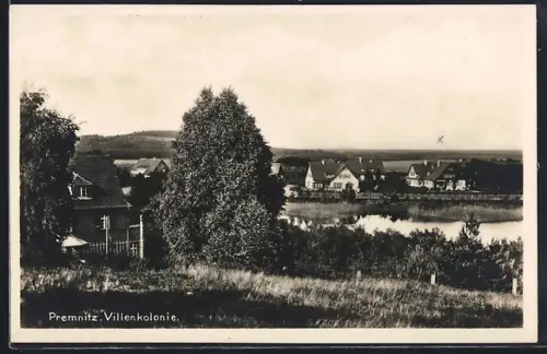 AK Premnitz, Villenkolonie mit Gewässer