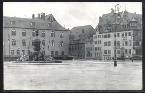 AK Hochwasser, Nürnberg am 05.02.1909, auf dem Hauptmarkt