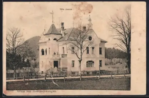 AK Hohenschwangau, Villa Aurora mit Bergblick