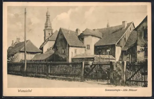 AK Wunsiedel, Sonnenstrasse - Alte Häuser