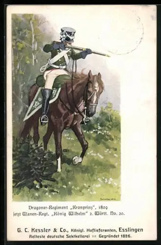 AK Soldat des Dragoner-Regiment Kronprinz 1809