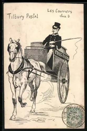 Künstler-AK Tilbury, Les Courriers, Tilbury Postal