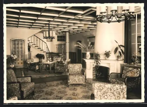 AK Meinberg, Hotel Kurhaus zum Stern, Hotelhalle, Inh. E. Siekmann