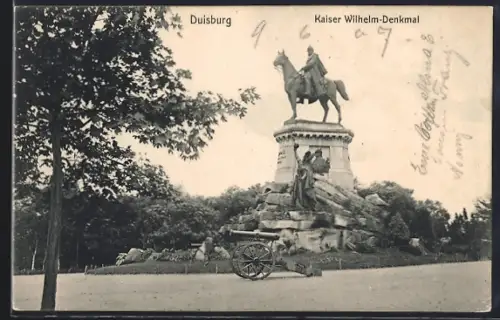 AK Duisburg, Kaiser Wilhelm-Denkmal