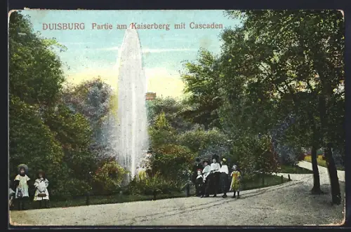 AK Duisburg, Partie am Kaiserberg mit Cascaden