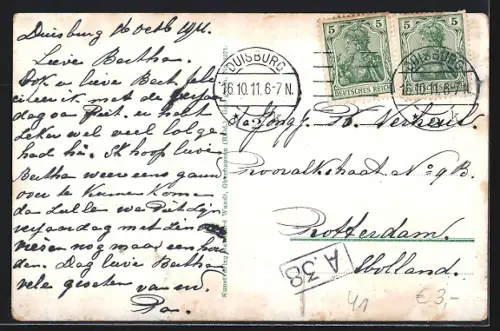 AK Duisburg, Partie am Kaiserberg mit Cascaden