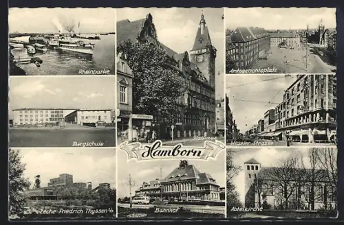 AK Hamborn / Duisburg, Rathaus, Bahnhof, Zeche Friedrich Thyssen