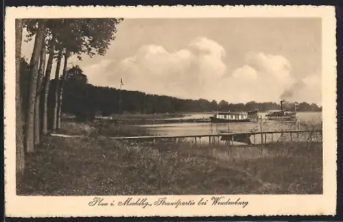 AK Plau i. Mecklbg., Strandpartie bei Wendenburg