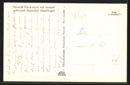 AK Parkstein /Opf., Basaltkegel, Kirche, Ortsansicht