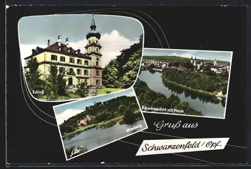 AK Schwarzenfeld /Opf., Schloss, Naab, Miesberg