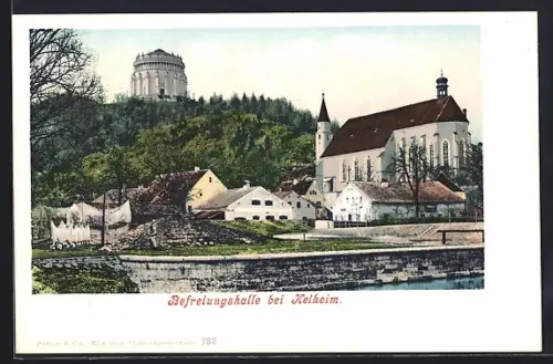 AK Kelheim, Befreiungshalle, Kirche, Ortsansicht
