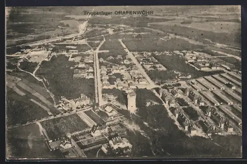 AK Grafenwöhr, Truppenlager, Luftaufnahme