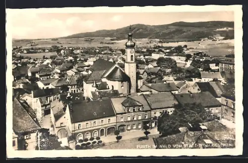 AK Furth im Wald, Stadtansicht mit Kirche
