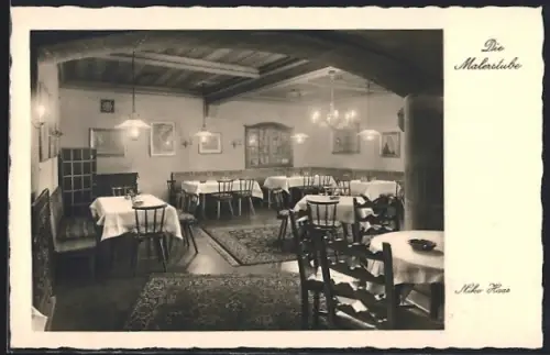 AK Trier, Malerstube im Gasthaus Zur Steipe
